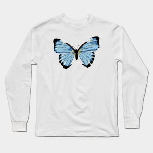 Blue Butterfly Long Sleeve T-Shirt